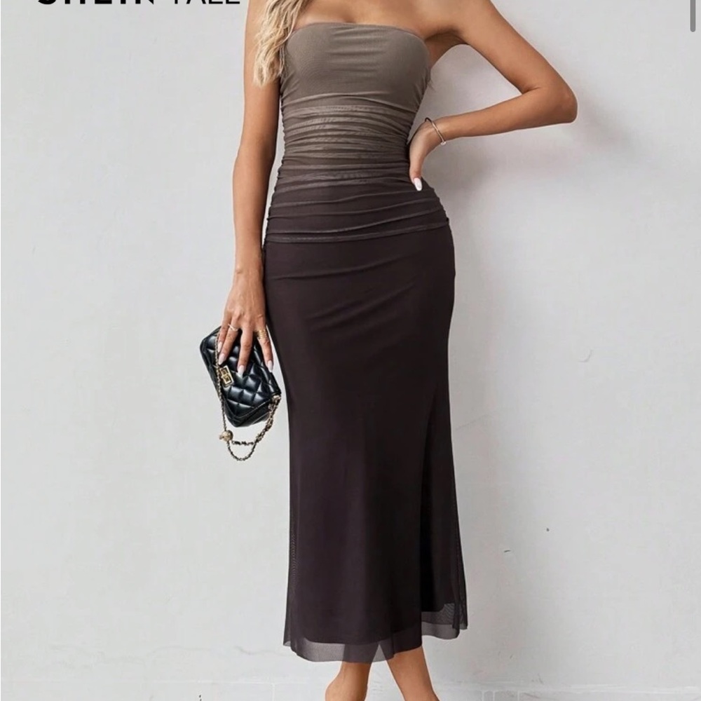 SHEIN Brown Gradient Maxi Skirt